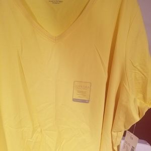 Vibrant yellow short sleeve 3x 26/28w top